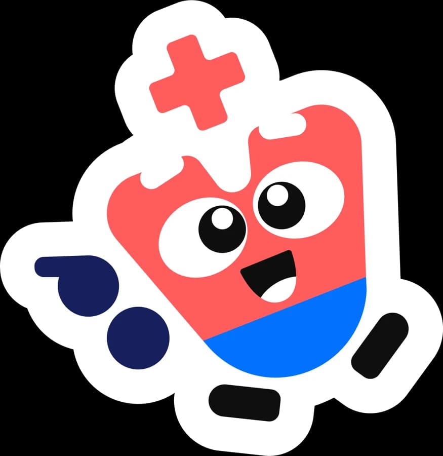 Vita, la mascota de Vitalink, saludando